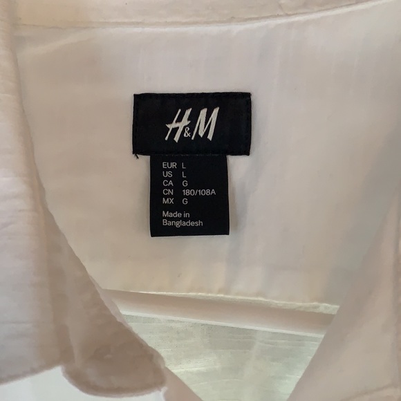 Men’s white large button down shirt from H&M - Picture 2 of 4